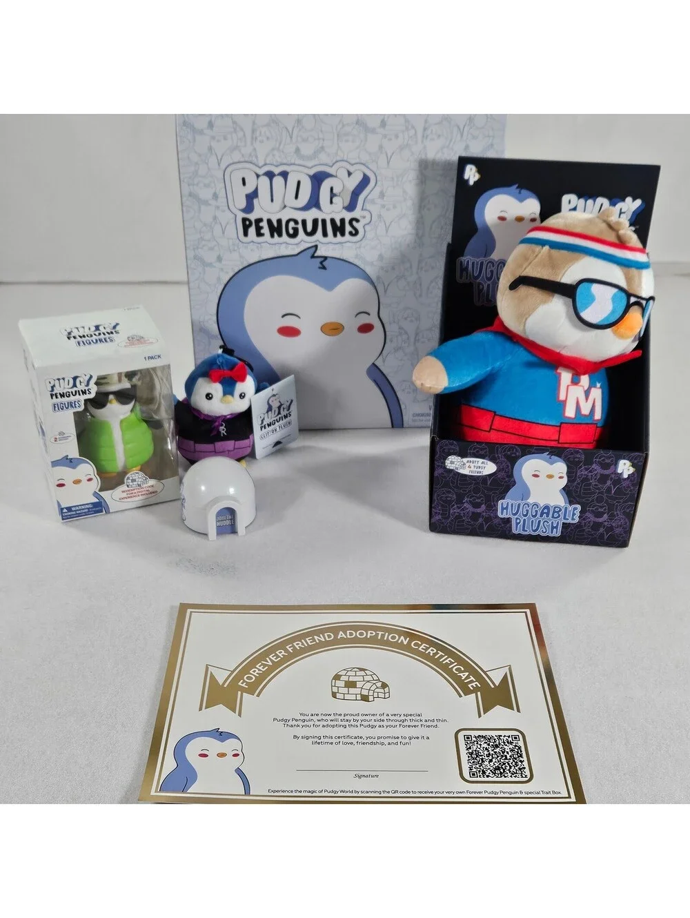Pudgy Penguins Plush Toy Set Figure Box Clip & Accessories Bundle